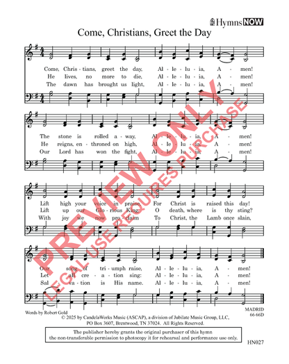 Come, Christians, Greet the Day